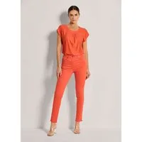 MADELEINE Gerade Jeans Mid Waist Skinny-Hose mit Fransen Fransenhose in schmale Silhouette, Five-Pocket-Stil