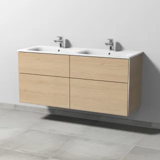 Sanipa 3way Waschtischunterbau zu Geberit Renova Plan Slim Waschtisch mit 4 Auszügen, Eiche-Nordic BR68948