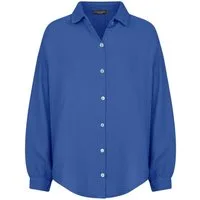 SASSYCLASSY Longbluse Oversize Musselin Bluse Damen kurz Langarm Elegant Hemdbluse lang aus Baumwolle mit V-Ausschnitt, One Size (Gr. 36-48)