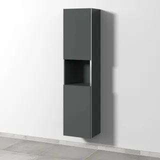 Sanipa 3way Hochschrank mit 2 Türen und 1 offenem Fach, Anthrazit-Matt BR11622