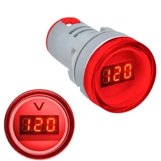 3pcs Red 22MM AD16 AD16-22DSV Type AC 60-500V Mini Voltage Meter LED Digital Display AC Voltmeter Indicator Light/Pilot