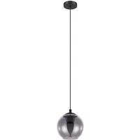 EGLO Pendelleuchte ARISCANI, Dimmfunktion, ohne Leuchtmittel, Lampe für Esstisch, Hängeleuchte, Rauchglas schwarz transparent, E27