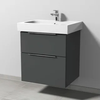 Sanipa 3way Waschtischunterbau zu Geberit iCon Waschtisch mit 2 Auszügen, Anthrazit-Matt UM65022