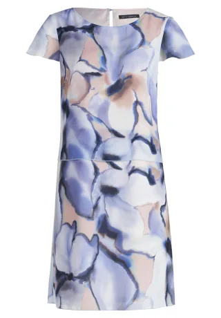 Betty Barclay - Stufenkleid weiß/blau - Gr. - 38