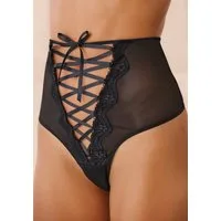 petite fleur gold High-Waist-String mit Ouvert-Öffnung