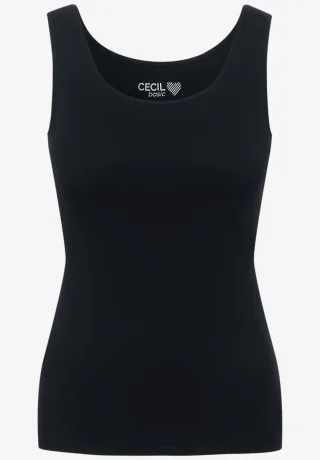 CECIL - Top in Unifarbe schwarz - Gr. - XS