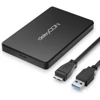 deleyCON Festplatten-Gehäuse deleyCON Festplattengehäuse 2,5“ SATA3 HDD SSD 7mm & 9,5mm Micro-USB