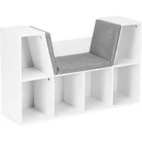 COSTWAY Bücherregal Aufbewahrungsregal, mit Kissen, 6 Fächer, 103x30x63cm