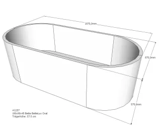 Neuesbad Wannenträger für Bette Lux (oval) 1900x900 SW11484