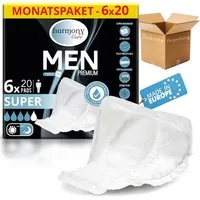 Harmony Care Inkontinenz-Einlage für Männer - Einlagen bei Inkontinenz für Herren, Saugkraft bis zu 470 ml, 120-St., bei leichter bis mittlerer Blasenschwäche, Inkontinenz Männer