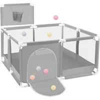 Comomy Laufgitter (Baby Krabbelgitter, 1-tlg), mit Basketball-Netz 128x66cm