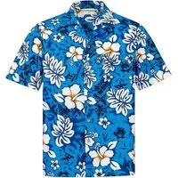 Hawaiihemdshop.de Hawaiihemd Hawaii Hemd Herren Baumwolle Kurzarm Hawaiihemd mit Blüten