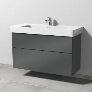 Sanipa 3way Waschtischunterbau zu Laufen Pro S Waschtisch mit 2 Auszügen, Anthrazit-Glanz SF77079