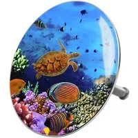 Sanilo Badewannenstöpsel Ocean, Ø 7.2 cm, hochwertig, universell, mit Motiv, 100% wasserdicht