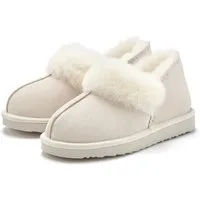 Vivance Dreams by Lascana Plüsch Hausschuh, Pantolette, Pantoffel, Homeslippers Hausschuh mit kuscheligem Lammfell aus Leder