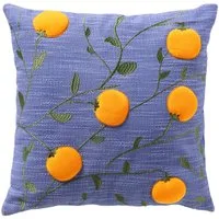 Dutch Decor Kissenhülle 'Mandarin' 45 x 45 cm Pale Iris - Lila, Mandarinen