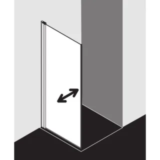 Kermi Diga Seitenwand beweglich DITBL09320VAK 93x200cm, silber hochglanz, ESG klar, links, auf Duschplatz