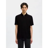 Selected Poloshirt SLHFAVE ZIP SS POLO NOOS Baumwollmischung, regular fit