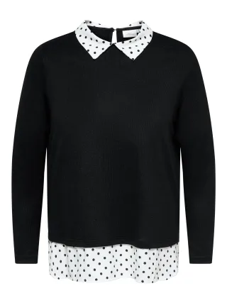 ONLY CARMAKOMA - CARALBA LS MIX TOP JRS Black - Gr. - 48