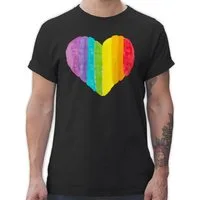 Shirtracer T-Shirt Regenbogen Herz LGBT Kleidung
