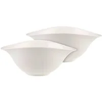 Villeroy & Boch Teller Villeroy & Boch Pasta-Set Vapiano oval weiß Premium-Porzellan 4-teilig, (1 St), Stoß- und Schlagfeste Kanten