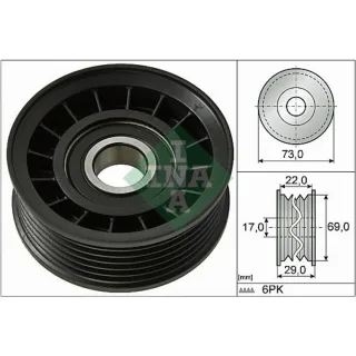 INA Umlenkrolle f?r Keilrippenriemen Ford Volvo 532064910