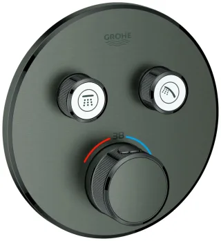 GROHE Thermostat Grohtherm SmartControl 29119 FMS rund 2 ASV hard graphite geb., 29119AL0 29119AL0