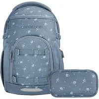 coocazoo Schulranzen Schulrucksack-Set BYTE Bloomy Daisy 2-teilig (2-teilig), für digitale Schule, ergonomisch, Easy-Grow-System