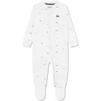 Lacoste Strampler Lacoste Baby-Strampler mit Füßchen – weiß, Jersey