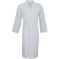 Carl Ross Unisex-Bademantel 25100, Langform, Baumwolle, Kimono-Kragen, Gürtel, Waffelpique