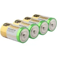 GP Batteries D Mono Batterie GP Alkaline Super 1,5V 4 Stück Batterie, (1,5 V)