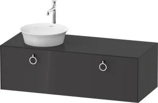 Duravit White Tulip Konsolenwaschtischunterbau wandhängend Graphit Hochglanz 1300x550x408 mm - WT498 WT4982LH1H1