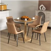 HOMCOM Esstisch Küchentisch für 4 Personen, 70 x 70 cm Quadratischer Moderner (Esszimmertisch, 1-St., Holztisch), für Küche, Esszimmer, Natur