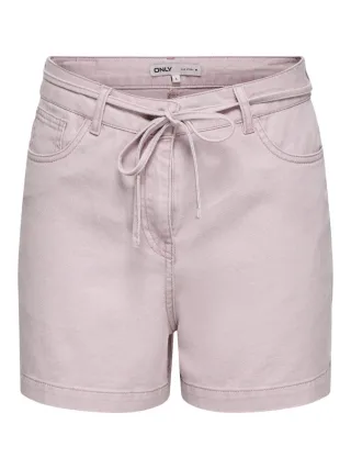 ONLY - Shorts mit Bindegürtel und hoher Bundhöhe violet - Gr. - XS