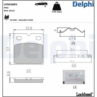 Delphi Bremsbel?ge hinten Tesla Model LP5026EV