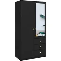 Beautysofa Kleiderschrank mit Spiegel und 3 Schubladen (Zur Auswahl: zweitürig, dreitürig oder viertürig, verschiedene Farben) Höhe 200 cm