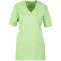 BEB Schlupfbluse beb MEDIZIN/PFLEGE Damen KASACK Kurz V-Neck Baumwollmix Apfelgrün