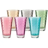 LEONARDO Longdrinkglas Leonardo Becher Set Optic Farbig (Groß) (6-teilig)