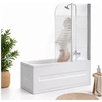 Mucola Badewannenaufsatz Duschabtrennung Duschkabine Dusche Duschwand Badewannenaufsatz Glas, Sicherheitsglas, (Einzelartikel, 1 tlg., 1 x Abtrennung für Dusche und Badewanne aus Glas), Gesammtmaße ca. 133 cm x 108 cm (H x B)
