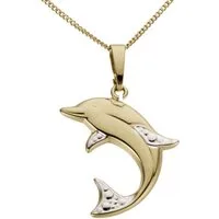 Firetti Kettenanhänger Schmuck Geschenk Gold 333 Halsschmuck Anhänger für Halskette Delfin, Made in Germany