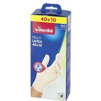 Vileda Latexhandschuhe Handschuh Multi 40+10 Latex M/L 50er Pack (1-St)