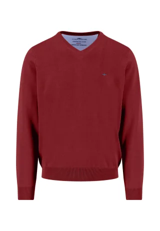 FYNCH-HATTON - V-Neck, Superfine garnet red - Gr. - XXL
