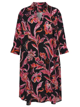 VIA APPIA DUE - Kleid Hemdkragen 3/4 Arm Druck marine multicolor - Gr. - 46
