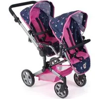 CHIC2000 Puppen-Zwillingsbuggy Linus Duo, mit zwei abnehmbaren, bis in Liegeposition verstellbaren Sportsitzen
