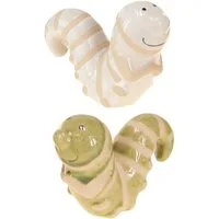 Posiwio Dekofigur Lustige Wurm Deko Keramik Raupe Frühling 2er Set Hängedeko, 2 Stück