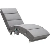 Casaria Relaxliege London Massage, 1 Teile, Massage Heizfunktion 186x89x55cm Stoff Gepolstert 180kg Belastbarkeit