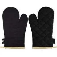 Fire Stone Topfhandschuhe Ofenhandschuhe schwarz, PSA-Kategorie II bis 250°C hitzebeständig, 17x29 cm