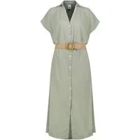 Eight2Nine Shirtkleid Elegante Sommermode Inklusive Gürtel Knopfleiste Kurzarm (lang, 1-tlg) D62794AG30484_Long Dresses