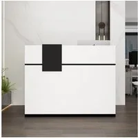 HOMSEE Empfangstheke Rezeption mit abschließbarer Schublade & Schrank, 140x60x110 cm (1-St), Stilvolle Empfangstresen für Friseursalon, Schönheitssalon, Büro