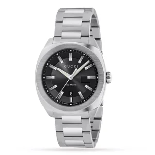 Gucci - Edelstahlarmband Sonnenstrahl Schwarzes Zifferblatt Herrenarmbanduhr